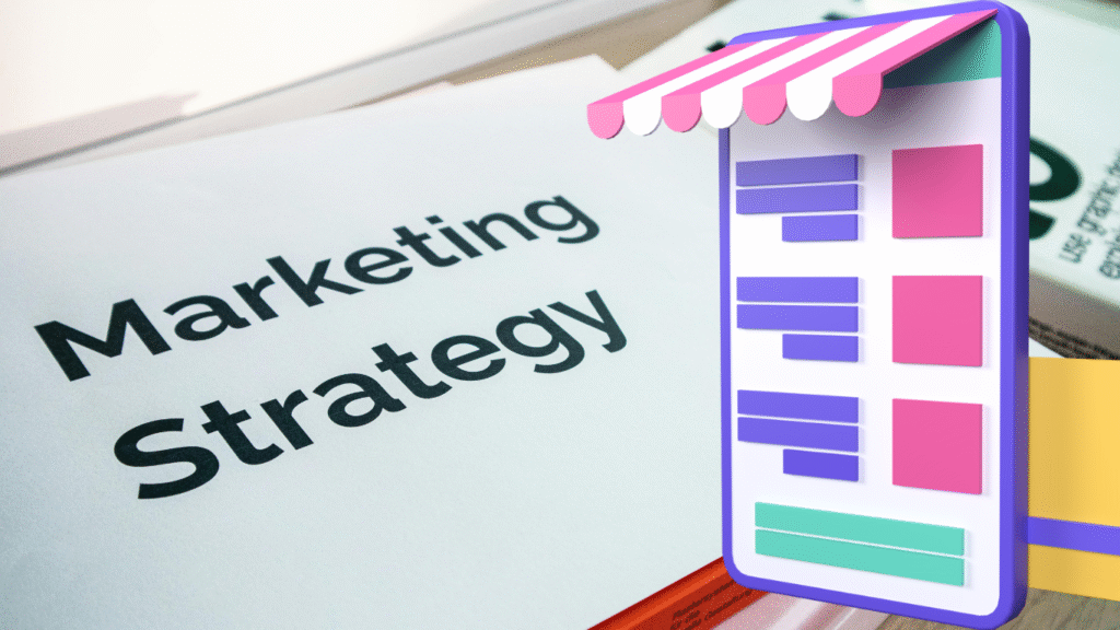 A business team analyzing graphs and developing a marketing strategy using digital tools.